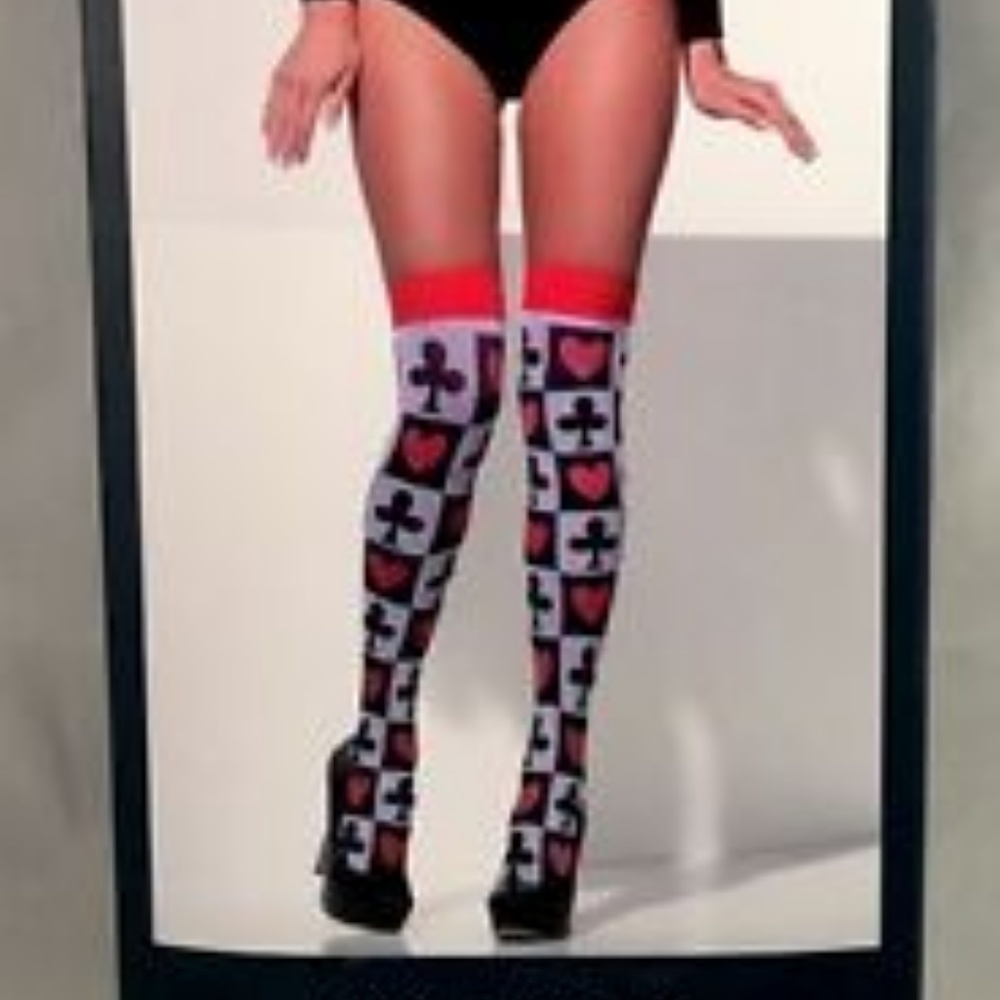 FEVER HOSIERY POKER  PATTEN LONG SOCKS